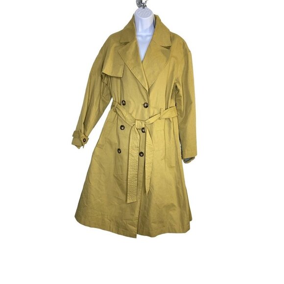Nili Lotan Womens Pleated Back Trench Coat Khaki Size‎ Medium NEW NWT - Picture 2 of 10